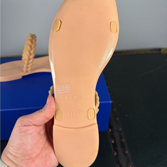 Stuart Weitzman Braida Sawyer Jelly Flat Slide Braided Sandals Size 10 - Picture 3 of 4